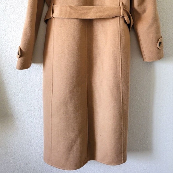 $475 Unworn Reiss Brooks Long Length Belted Wool Blend Overcoat in Camel - Picture 8 of 11